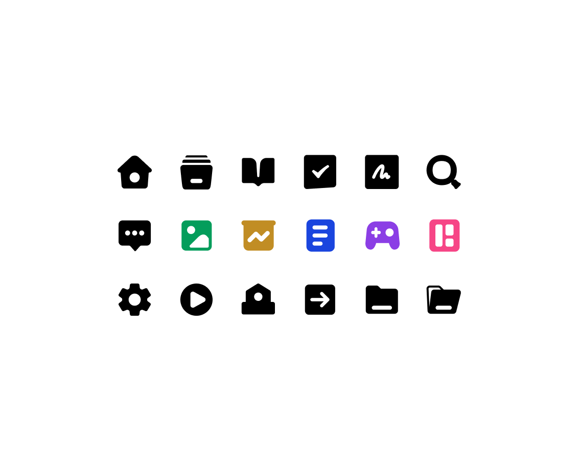 TeacherGPT icon set combining black navigation symbols with colourful resource icons.